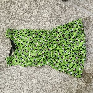 Like New United Colors of Benetton green floral romper.